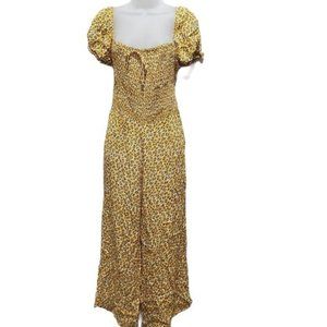 FAITHFUL THE BRAND Romper Floral Daisy Wide Leg Yellow Cottagecore Prairie 8